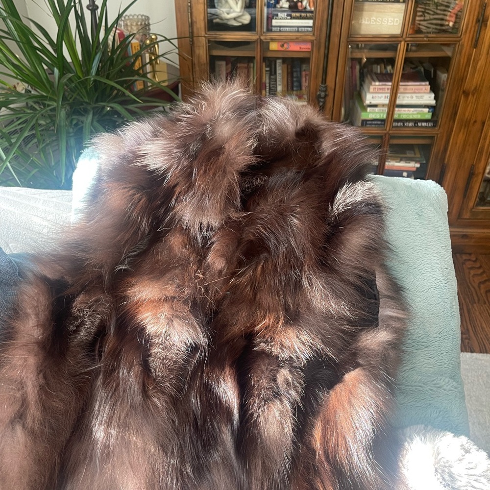 SOLD Adrienne Landau Luxurious Brown Fur West impeccable
